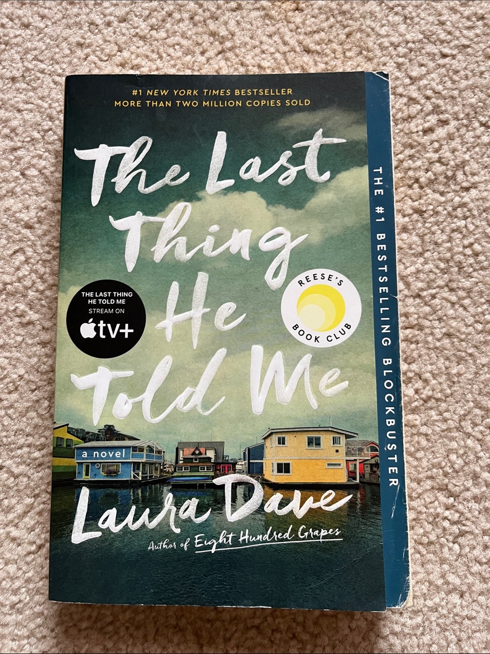 The Last Thing He Told Me Paperback Mystery Book - Blue/Green